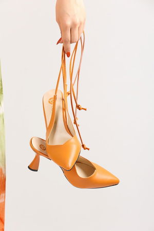 Orange Women's Heeled Shoes 4045