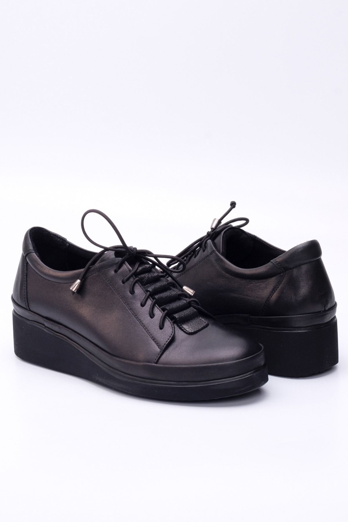 Black Women's Genuine Leather Shoes 3500