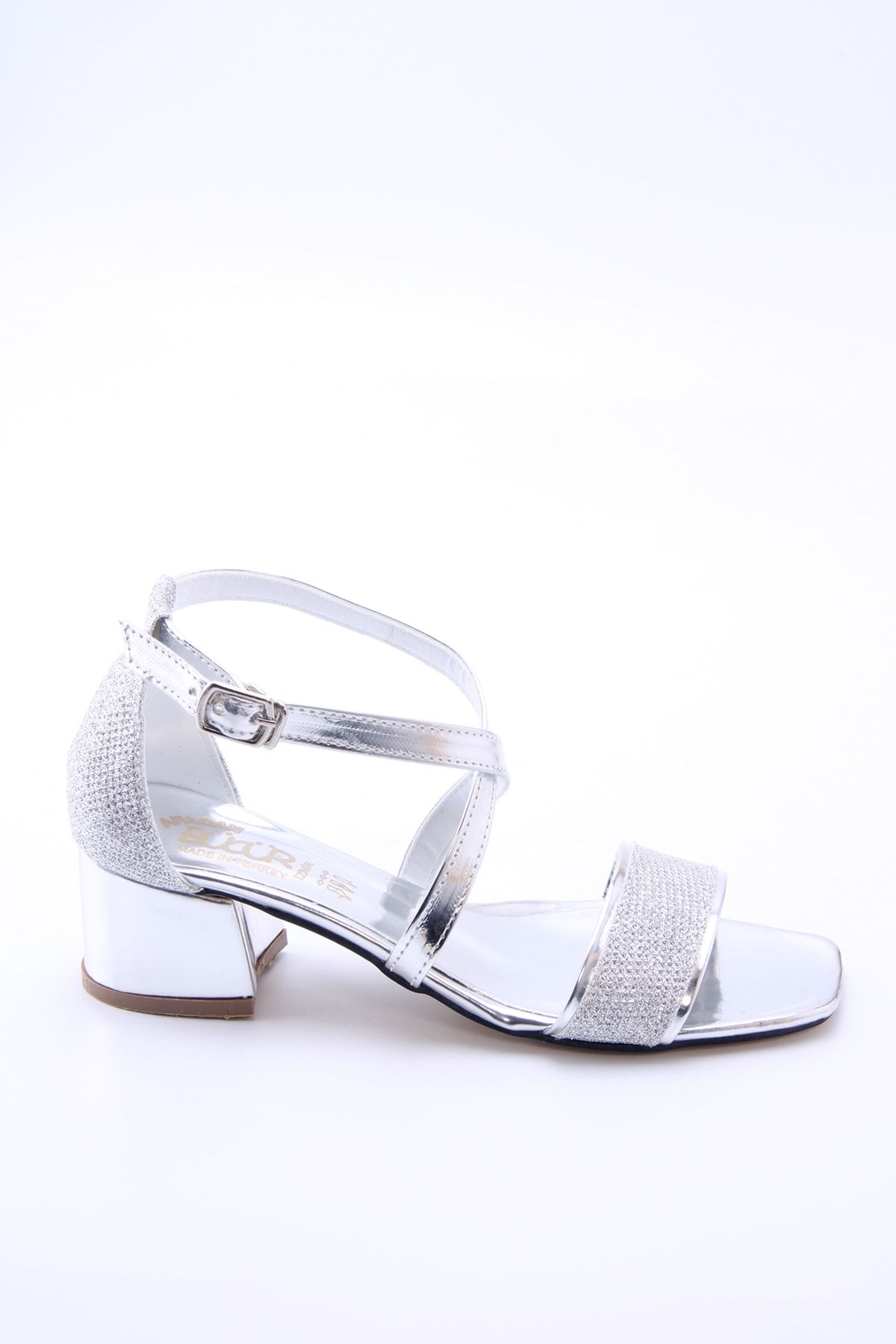 Silver Children's Heeled Shoes 8088