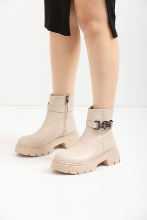 Beige Women Boots Srb01