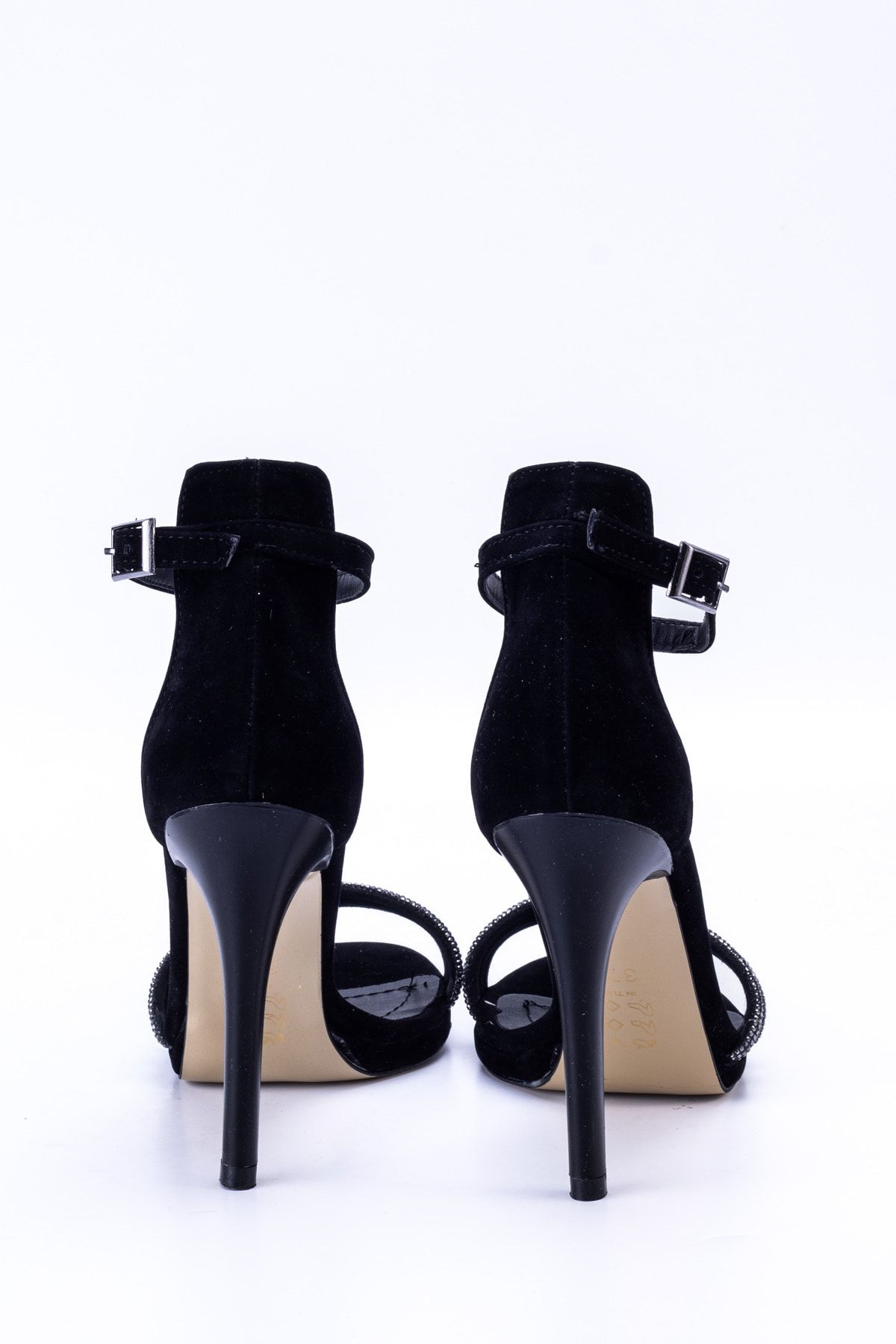 Black Suede Women's Classic Heeled Shoes 1114