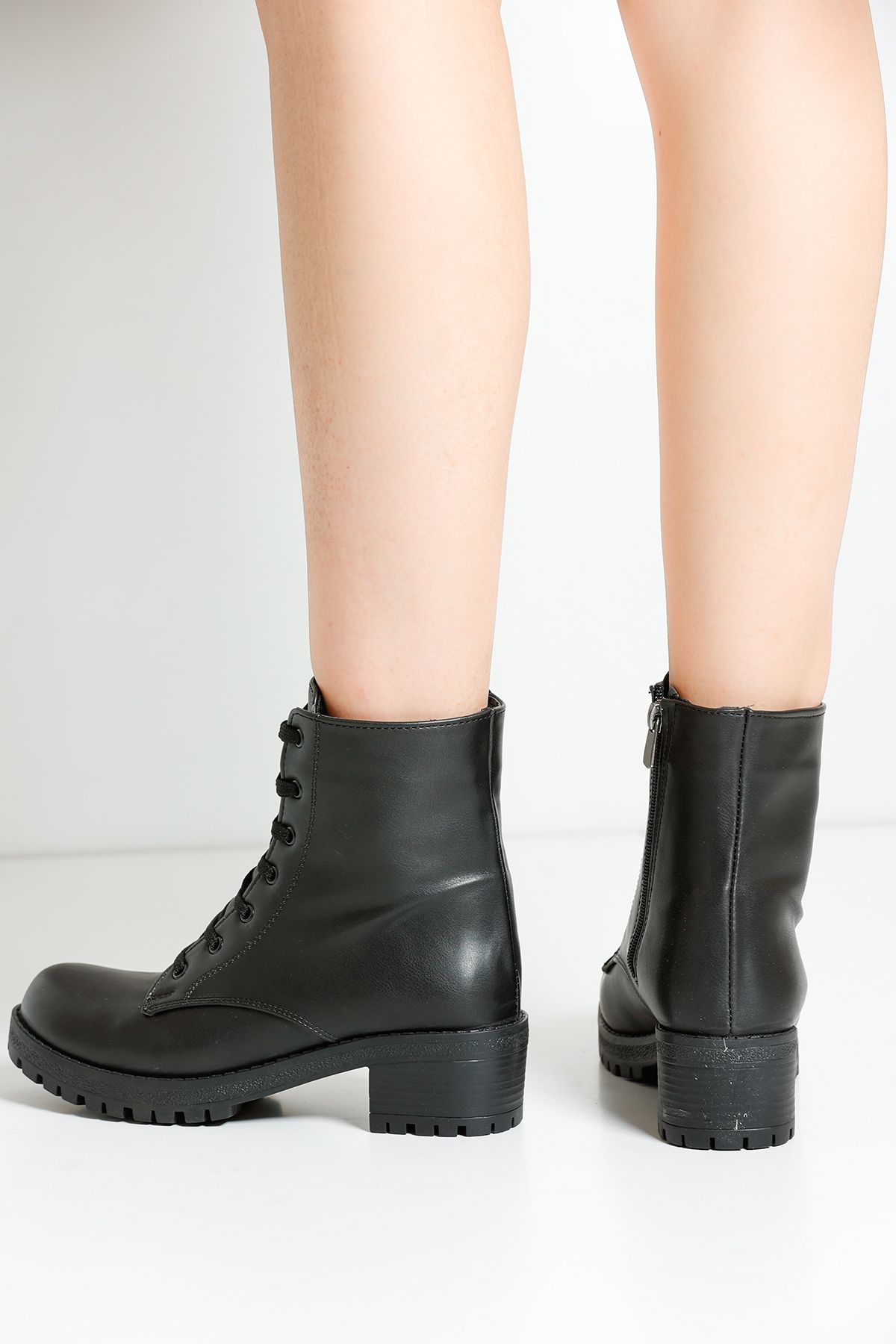 Black Skin Women's Boots PTK012