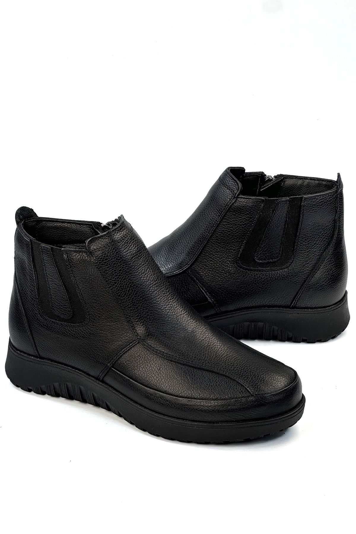 Black Women's Genuine Leather Boots MYM0009