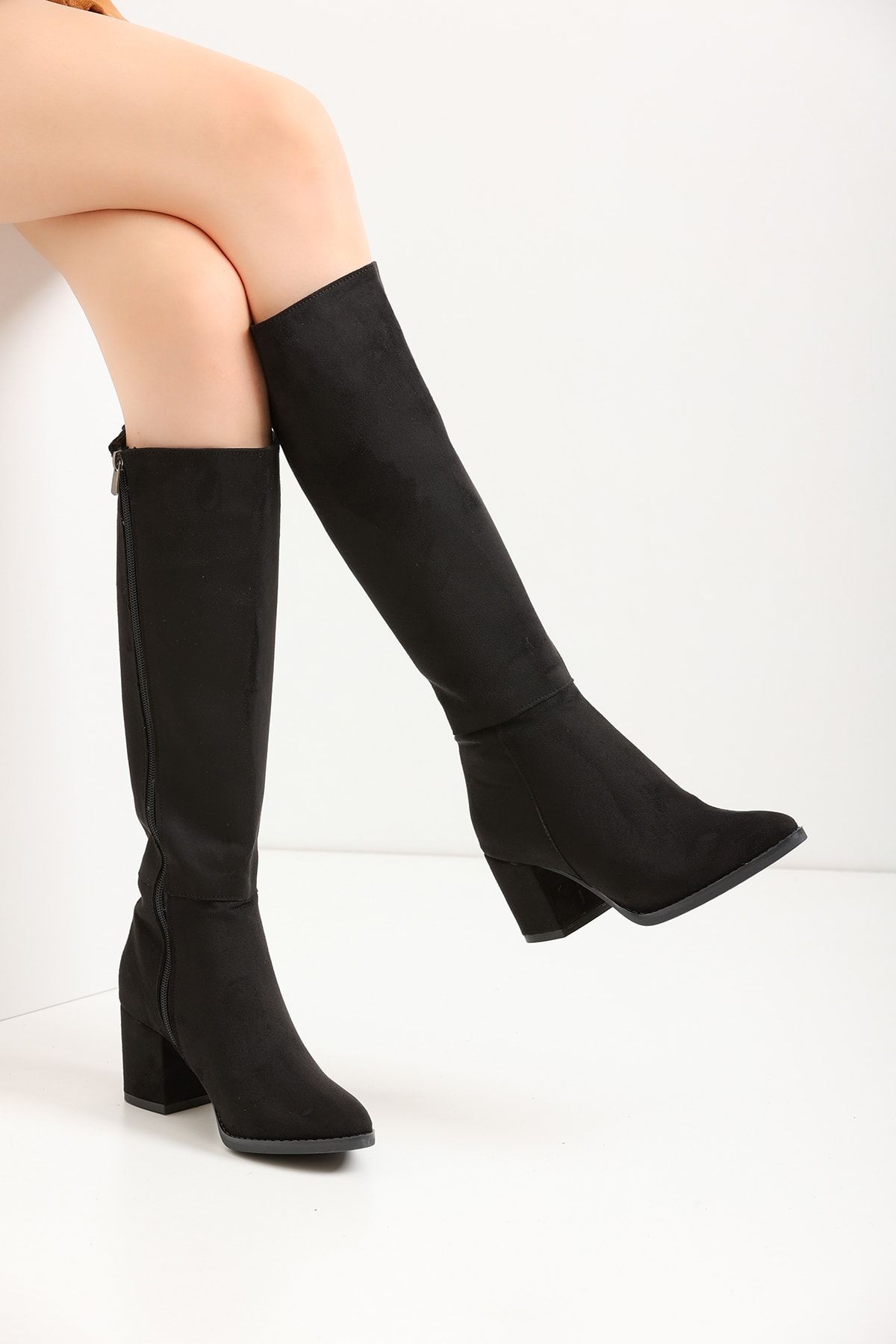 Black Suede Women's Boots Em2427