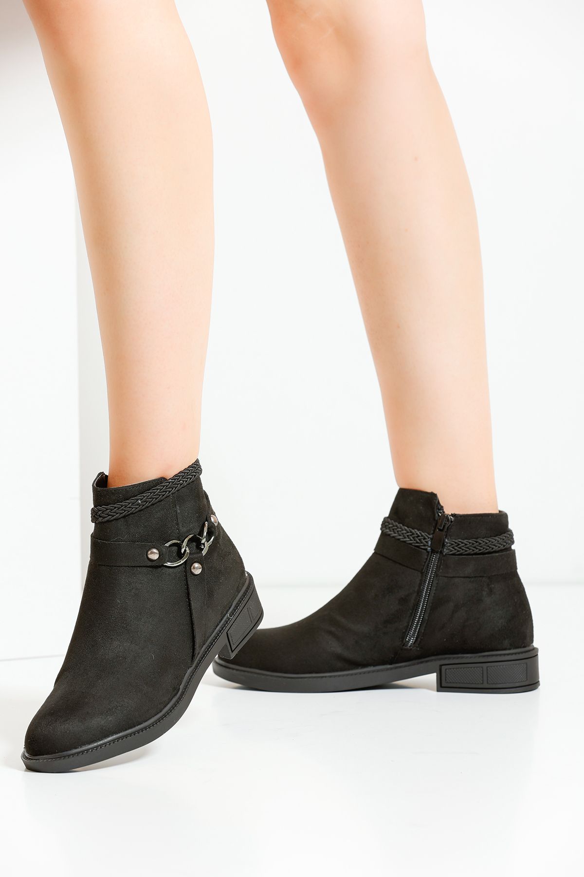 Black Suede Women's Boots A100