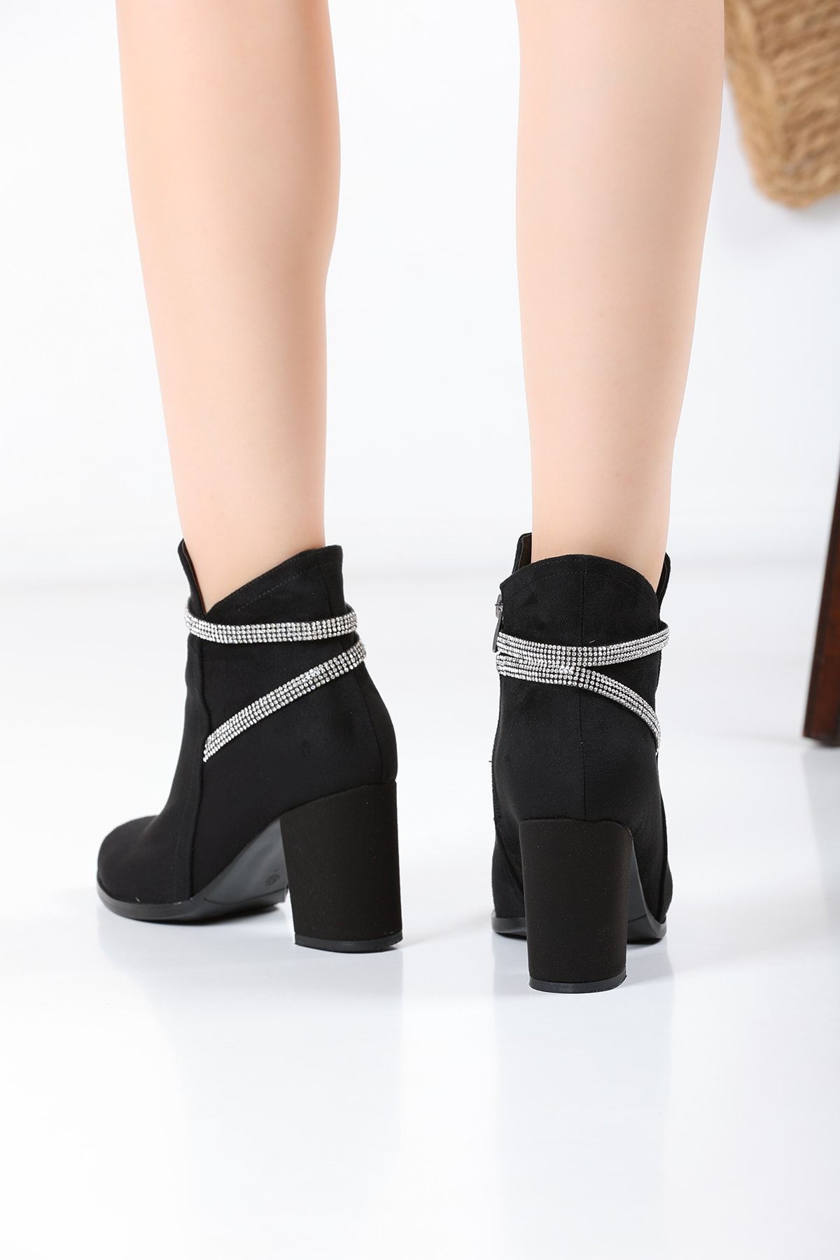 Black Suede Women's Stone Boots 2475