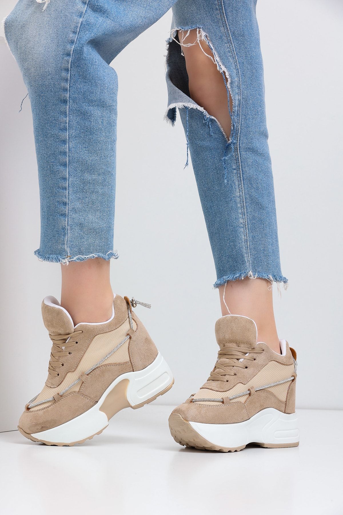 Beige Women's Sneaker Ll008