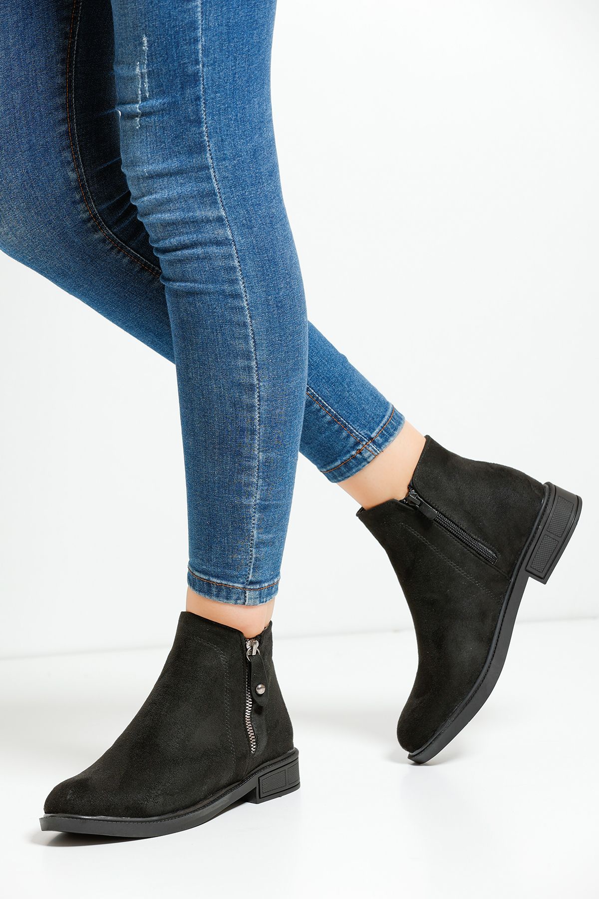 Black Suede Women's Boots A106A