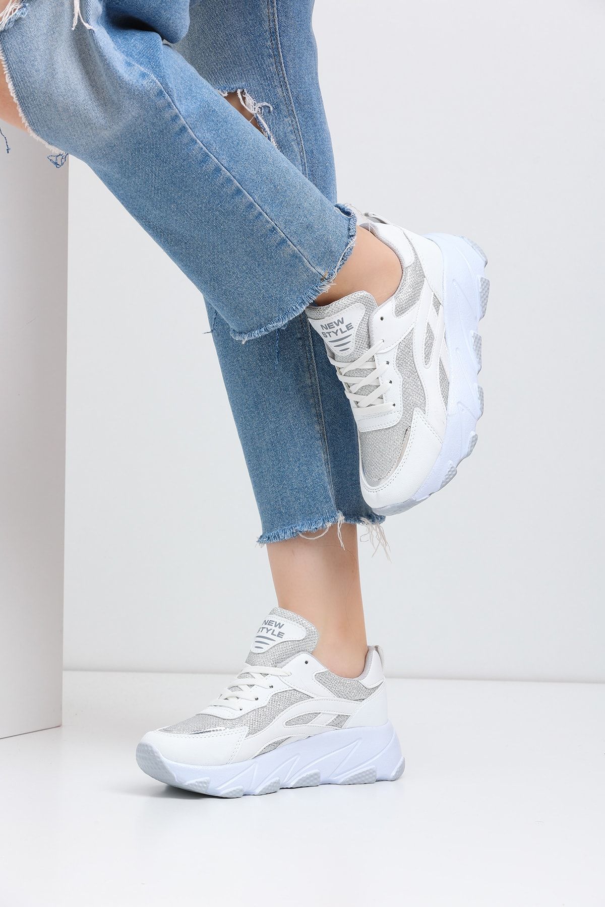 White Silver Women's Sneaker Zf001