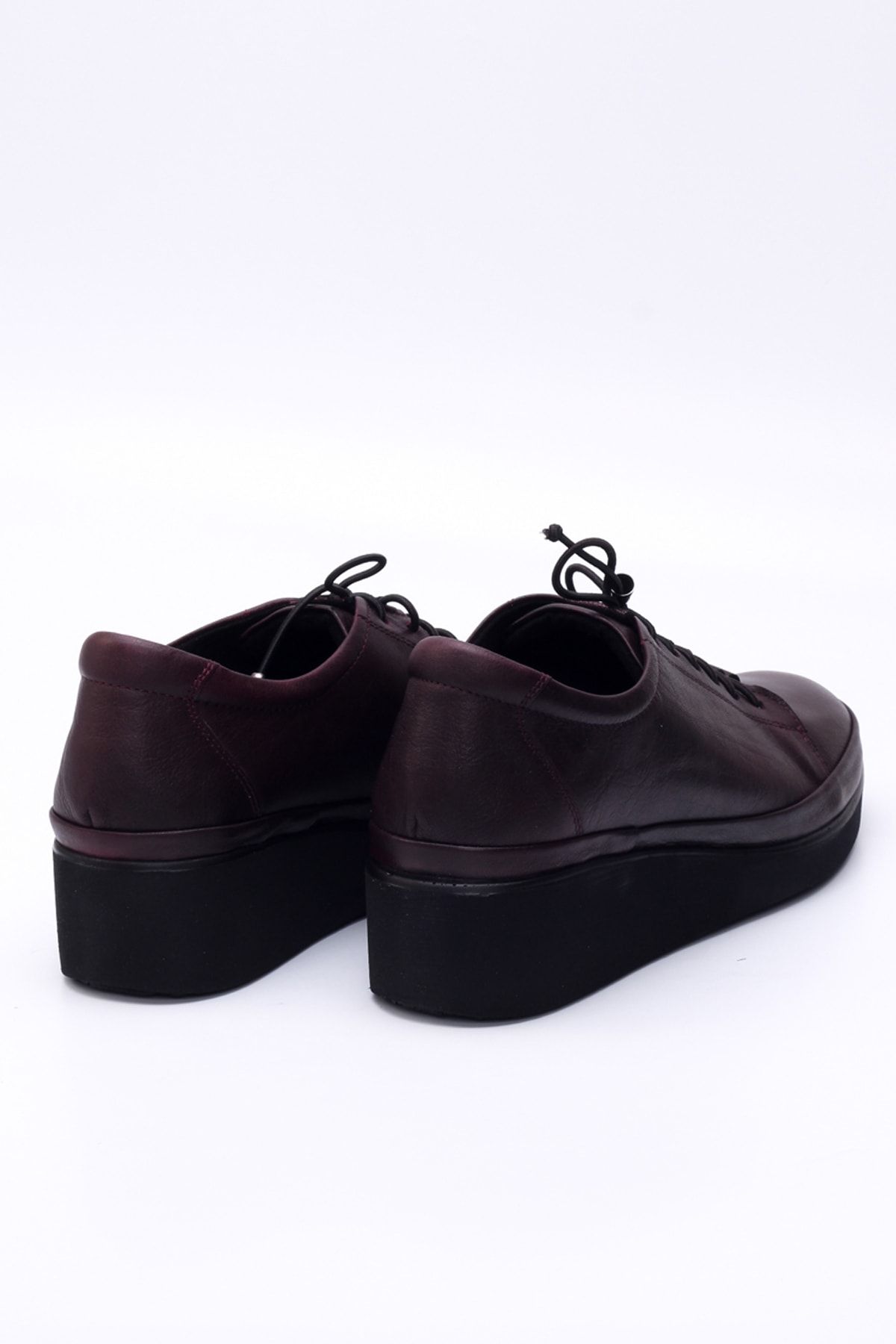 Burgundy Women's Genuine Leather Shoes 3500