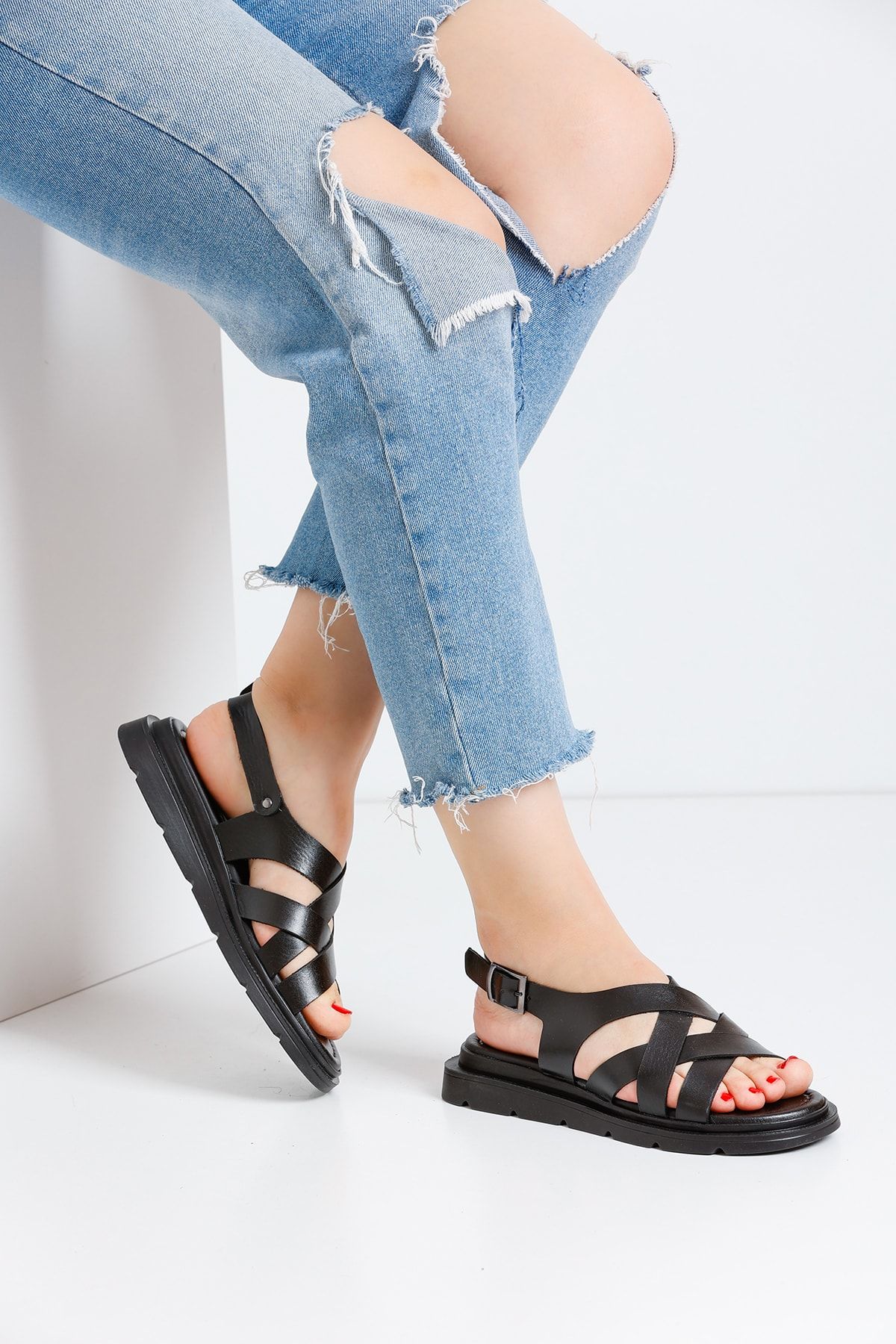 Black Women's Sandals By76