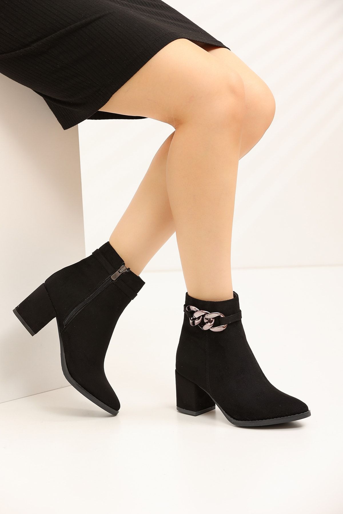 Black Suede Women's Boots 2360