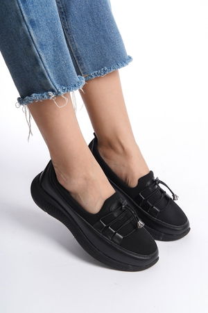 Black Women's Lace-up Comfortable Casual Classic Shoes Babet ALD4