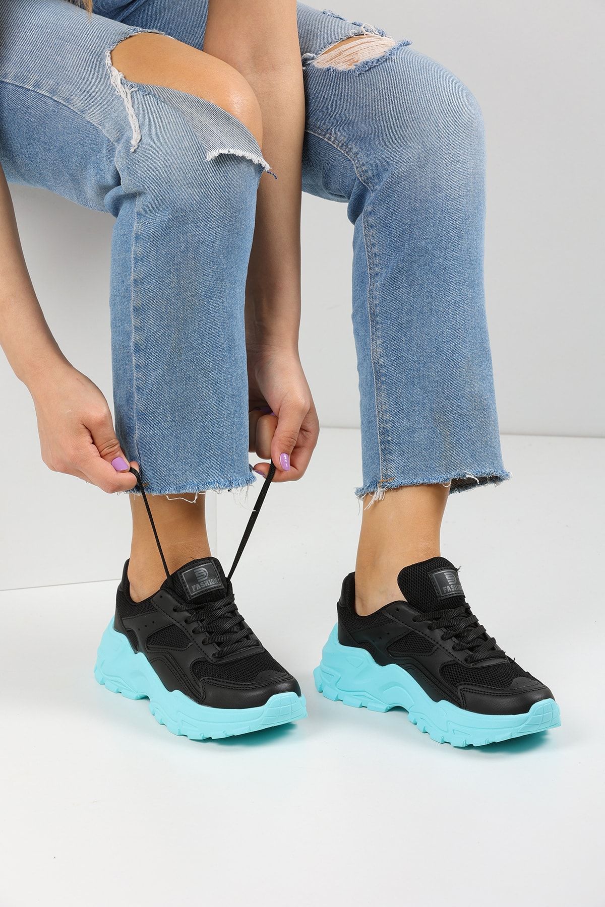 Black Blue Women's Sneaker 0150