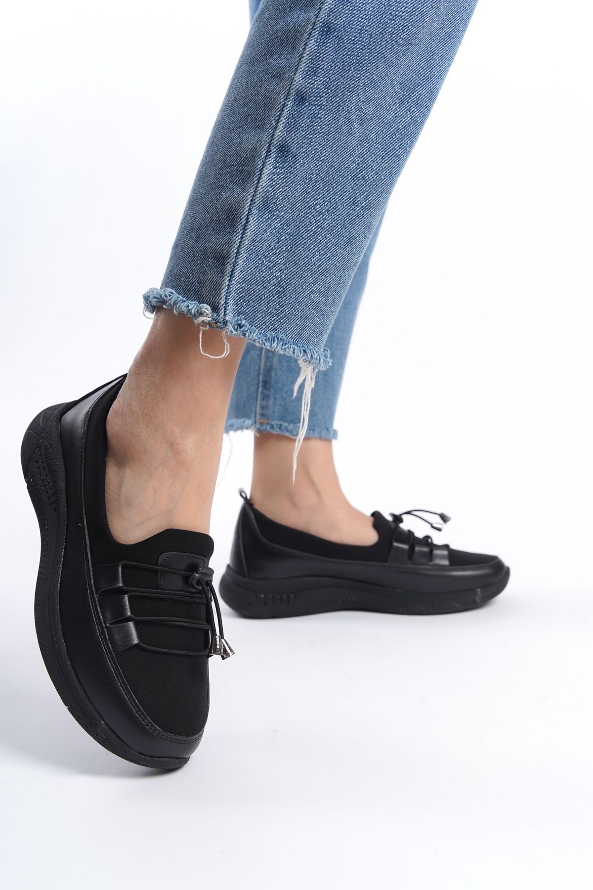 Black Women's Lace-up Comfortable Casual Classic Shoes Babet ALD4