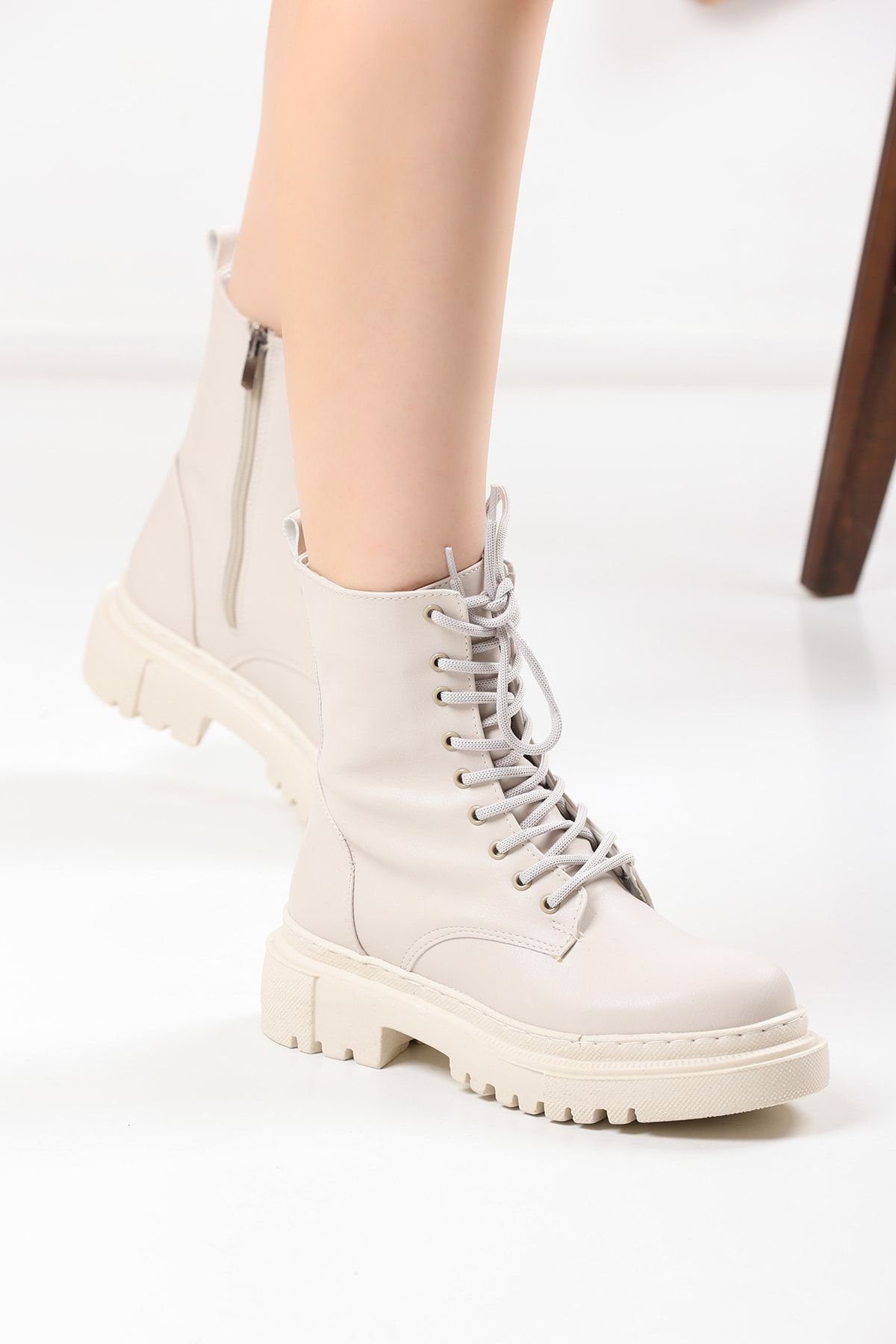 Beige Women Boots 2155