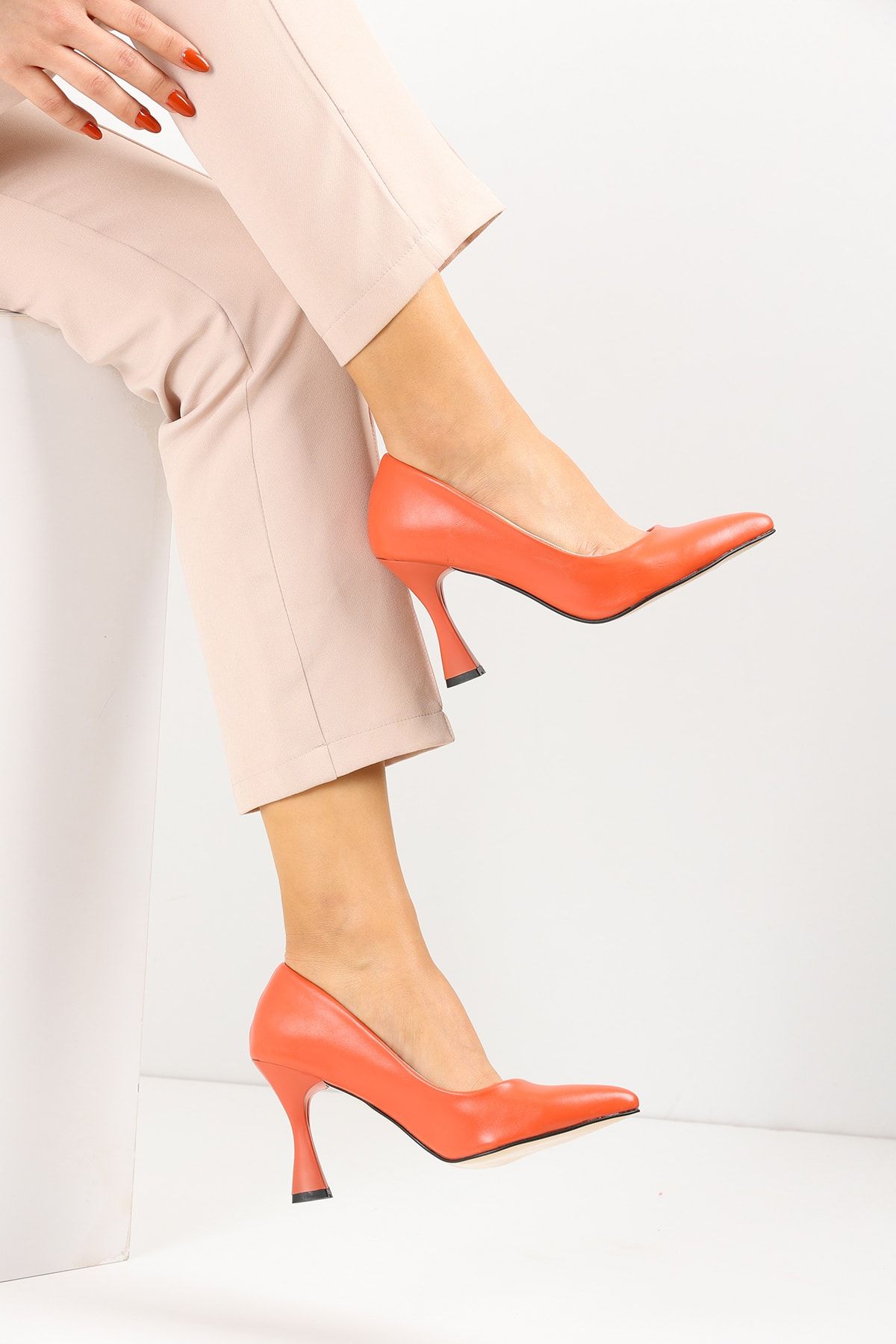 Orange Women's Classic Heeled Shoes 2706