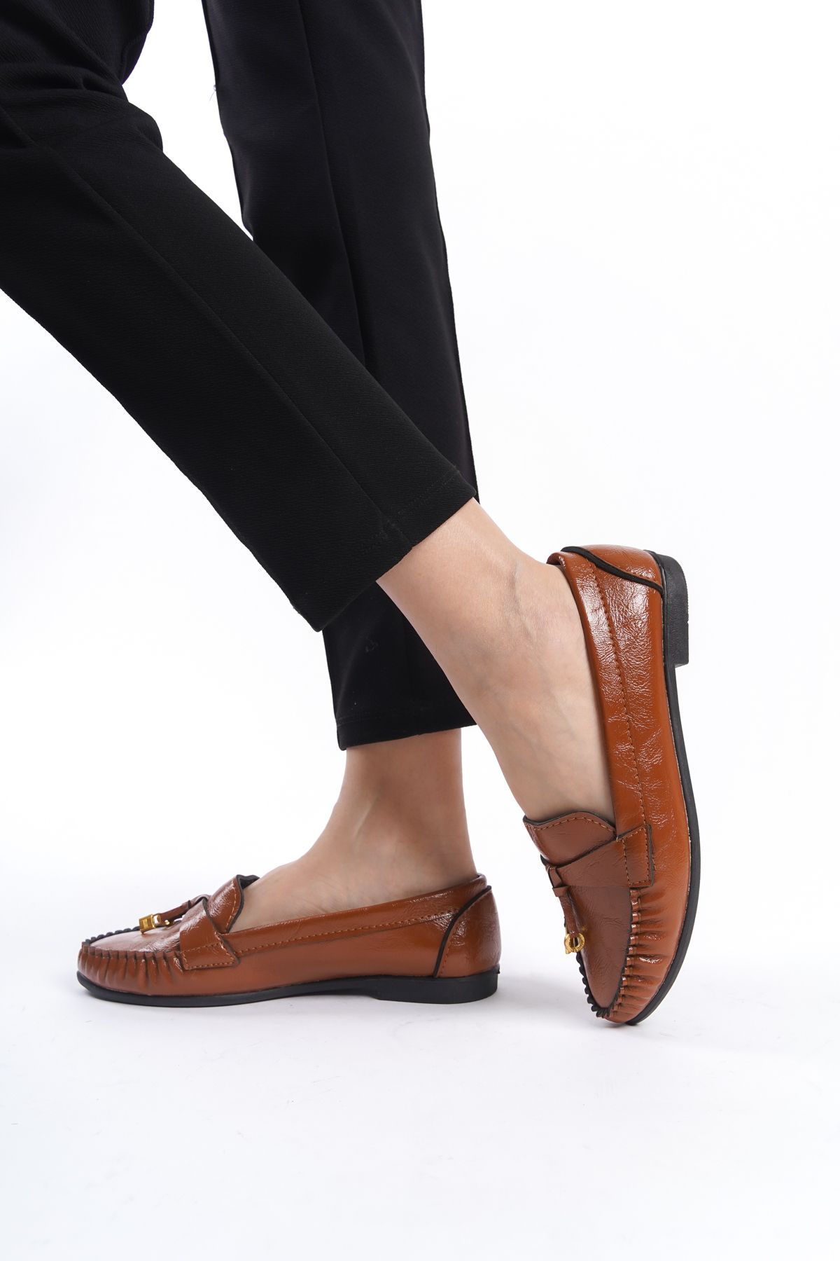 Brown Women's Casual Casual Classic Shoes with Comfortable Buckle