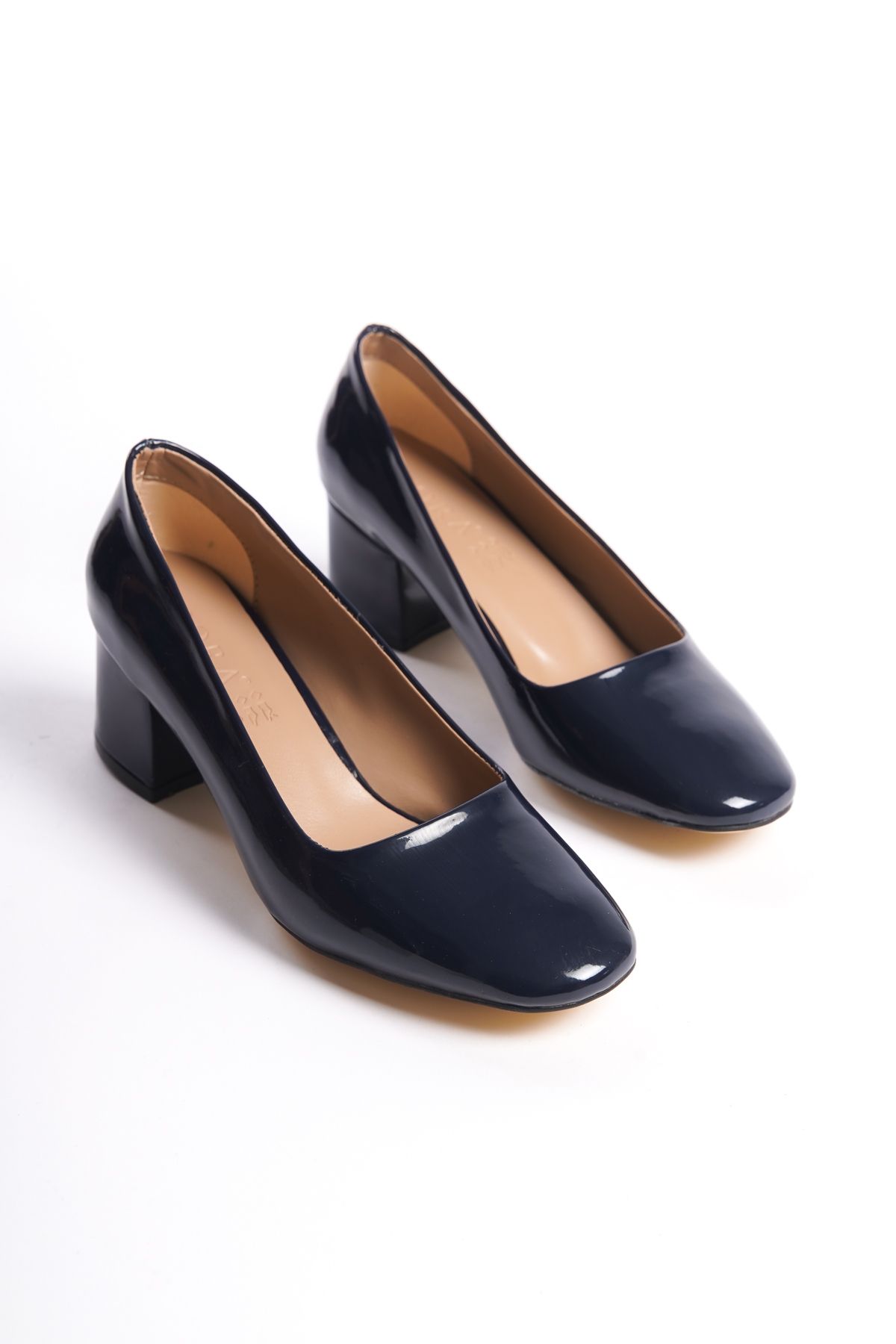 Navy Blue Women's Stylish Casual Classic 5 cm Thick Heeled Shoes DRK022