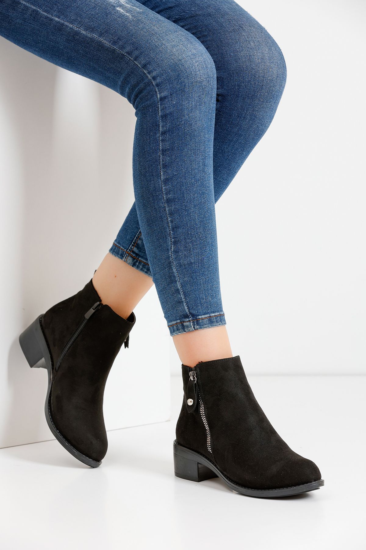 Black Suede Women's Boots S03A