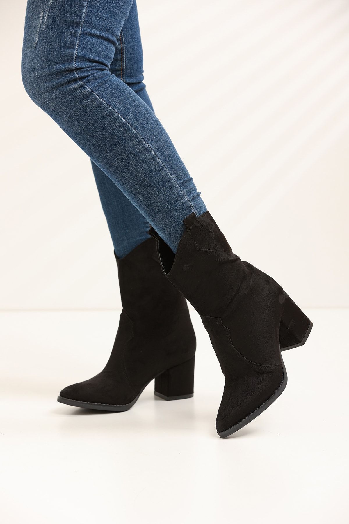 Black Suede Women's Boots 2359