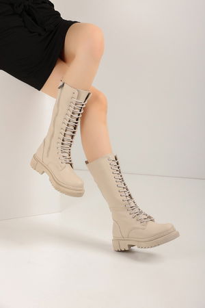 Beige Women Boots K44