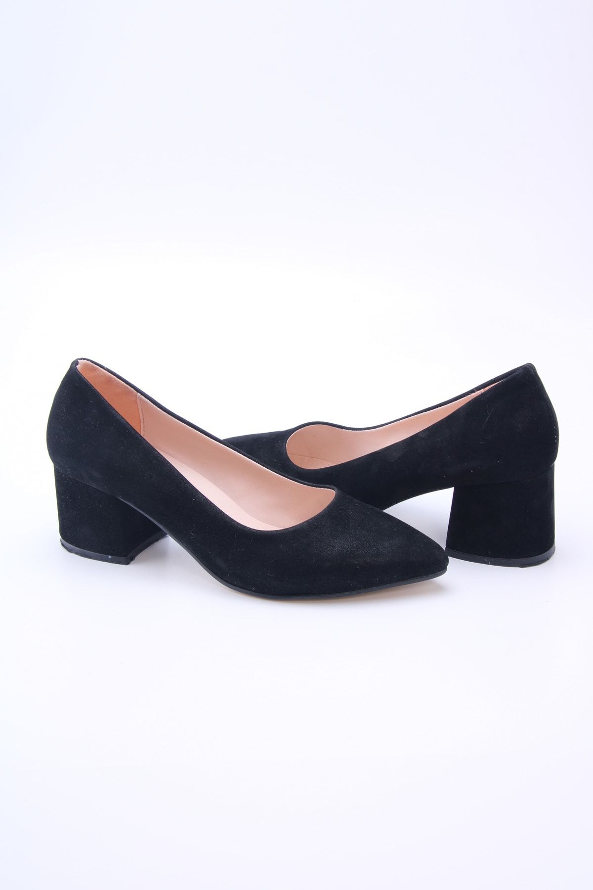 Black Suede Women's Classic Heeled Shoes 7170a