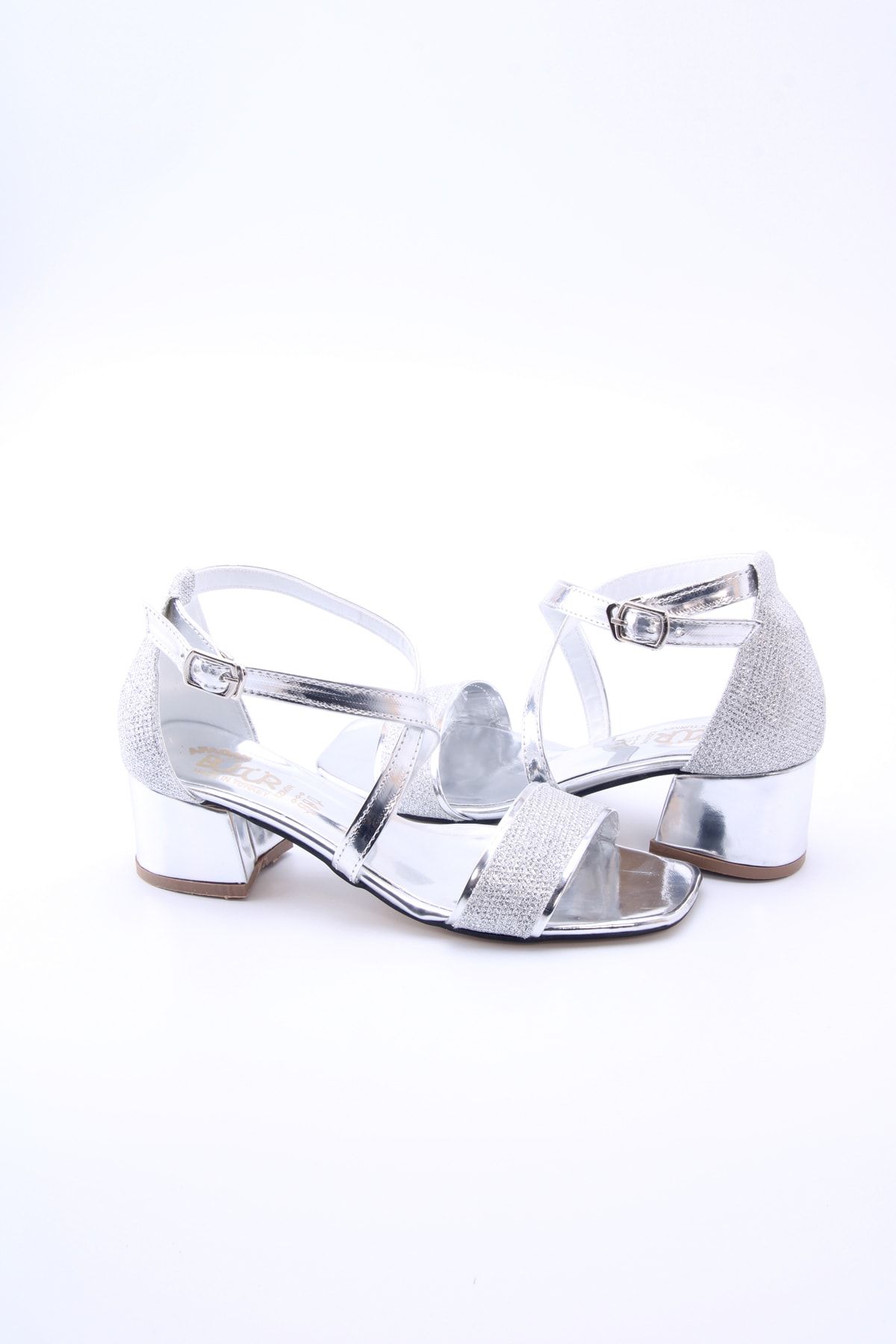 Silver Children's Heeled Shoes 8088