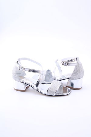 Silver Children's Heeled Shoes 8088