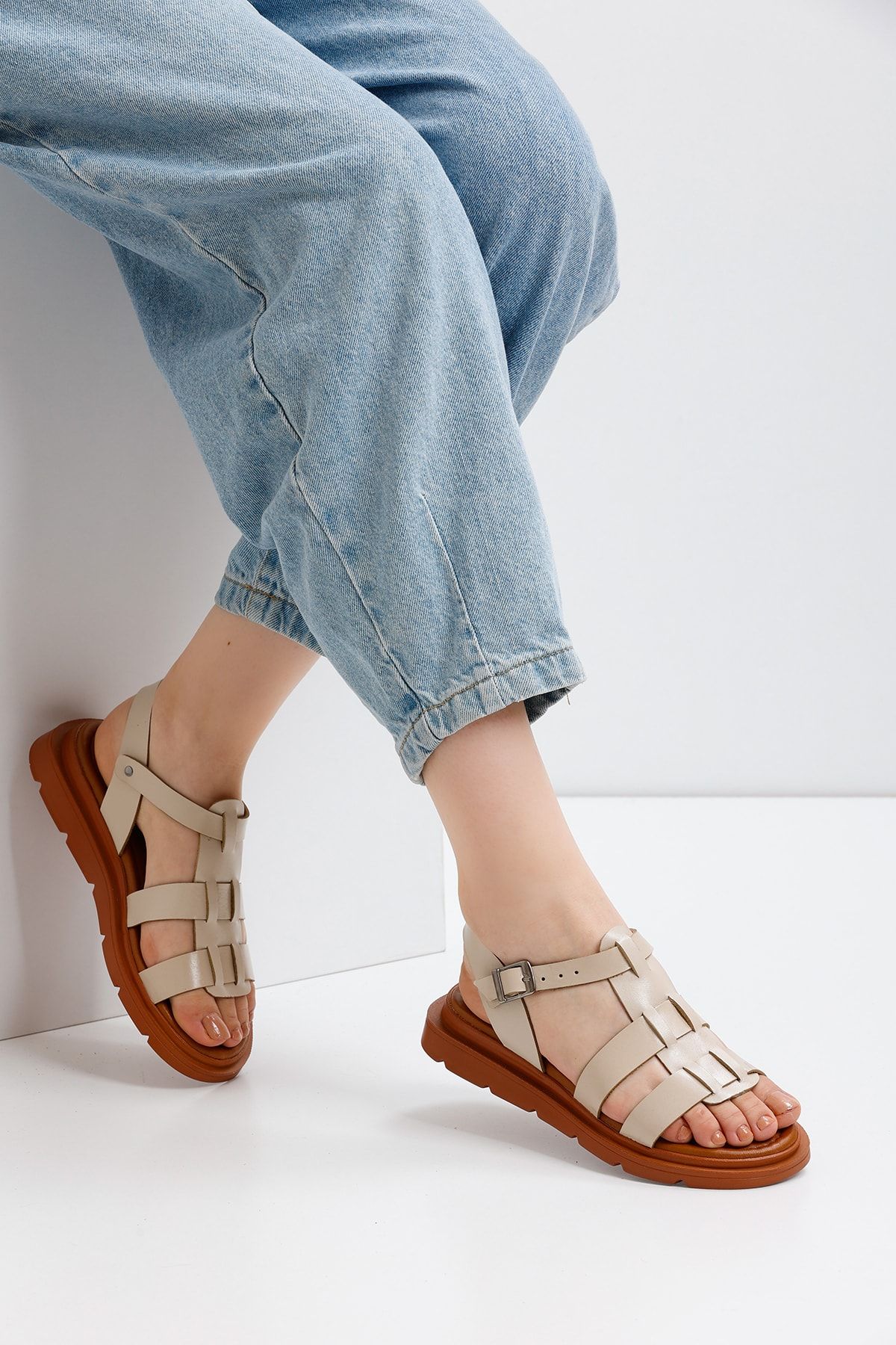 Beige Women Sandals