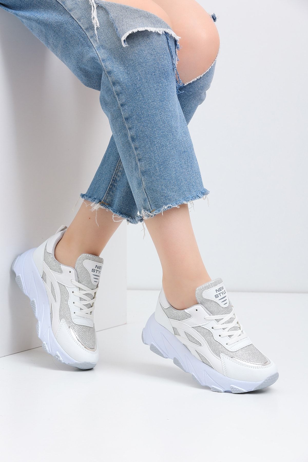 White Silver Women's Sneaker Zf001