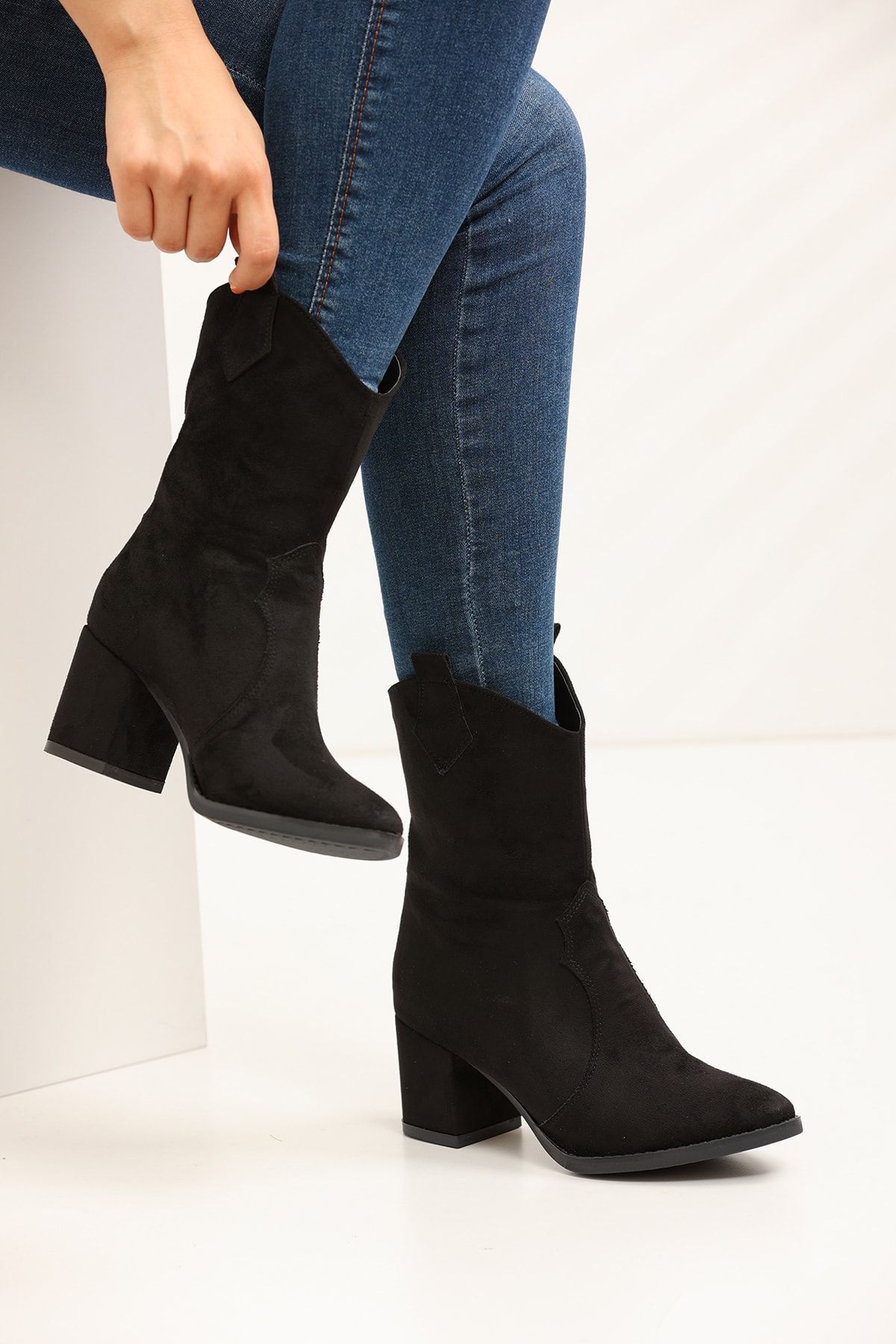 Black Suede Women's Boots 2359