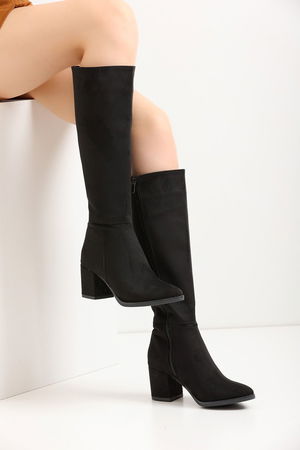 Black Suede Women's Boots Em2427