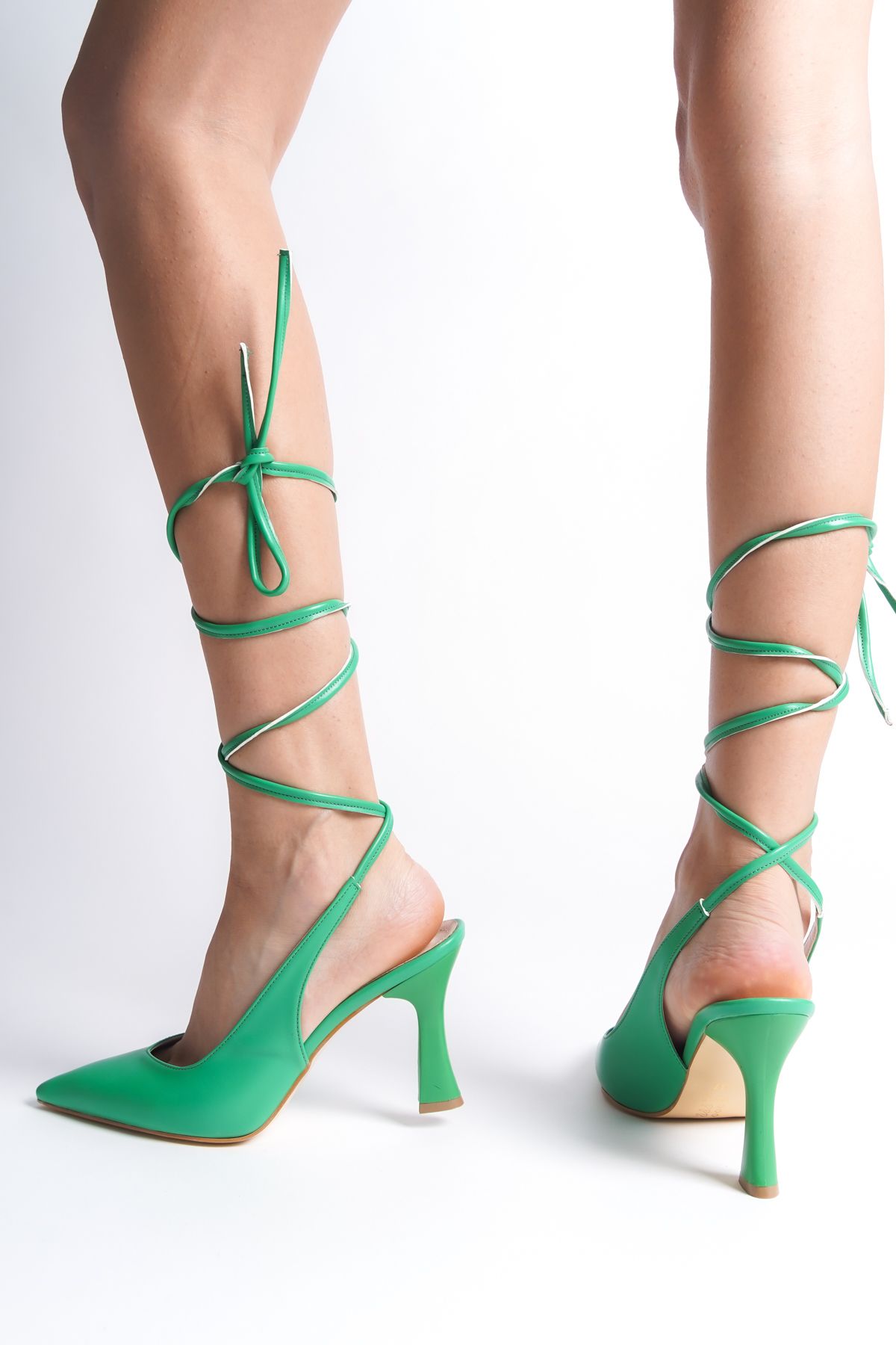 Green Women's Heeled Shoes 4045