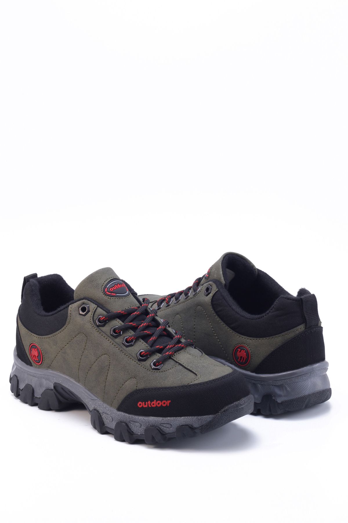 Khaki Winter Durable Lace-Up Unisex Outdoor Boots Shoes 4054