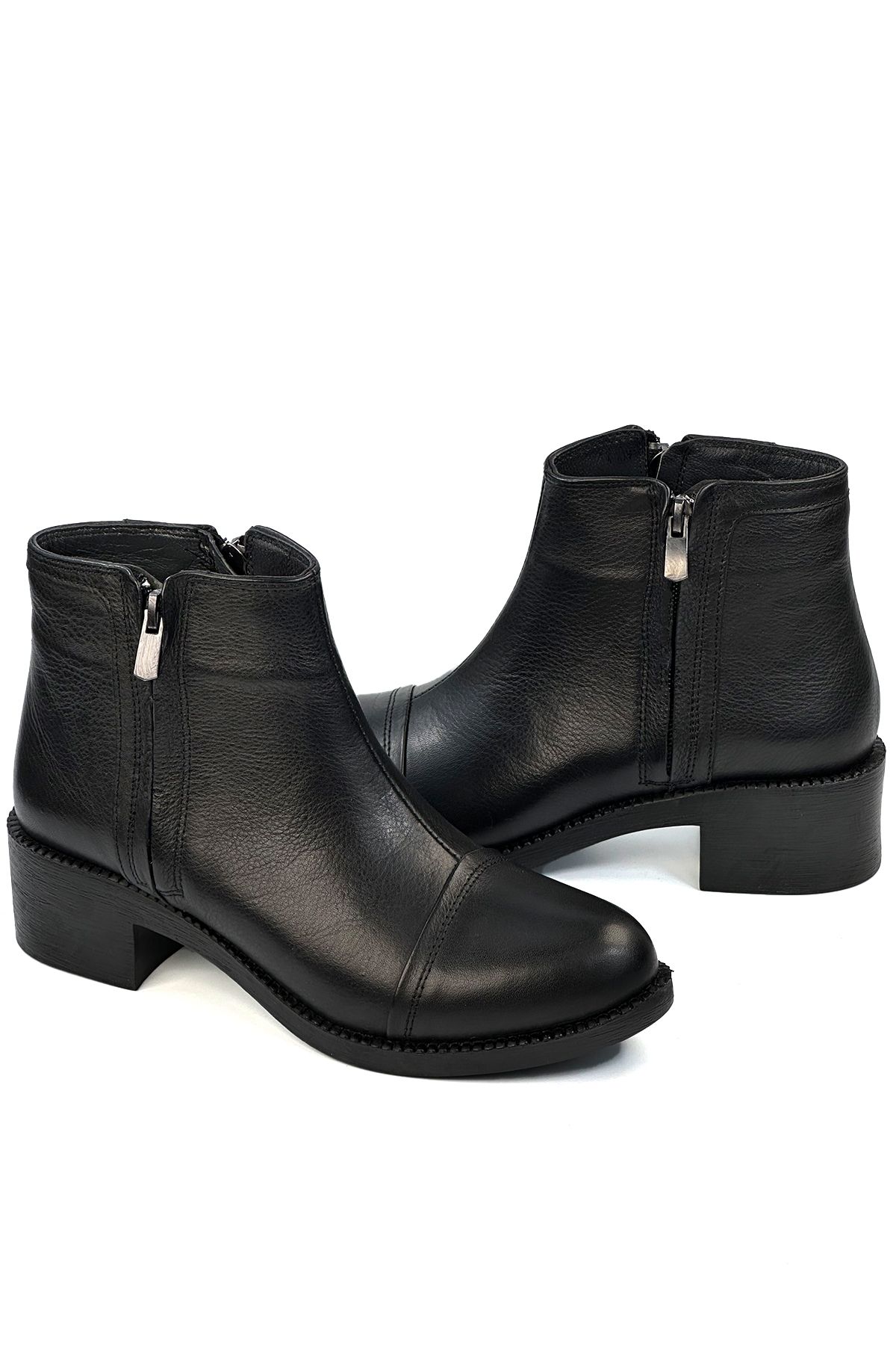 Black Women's Genuine Leather Boots MYM0003