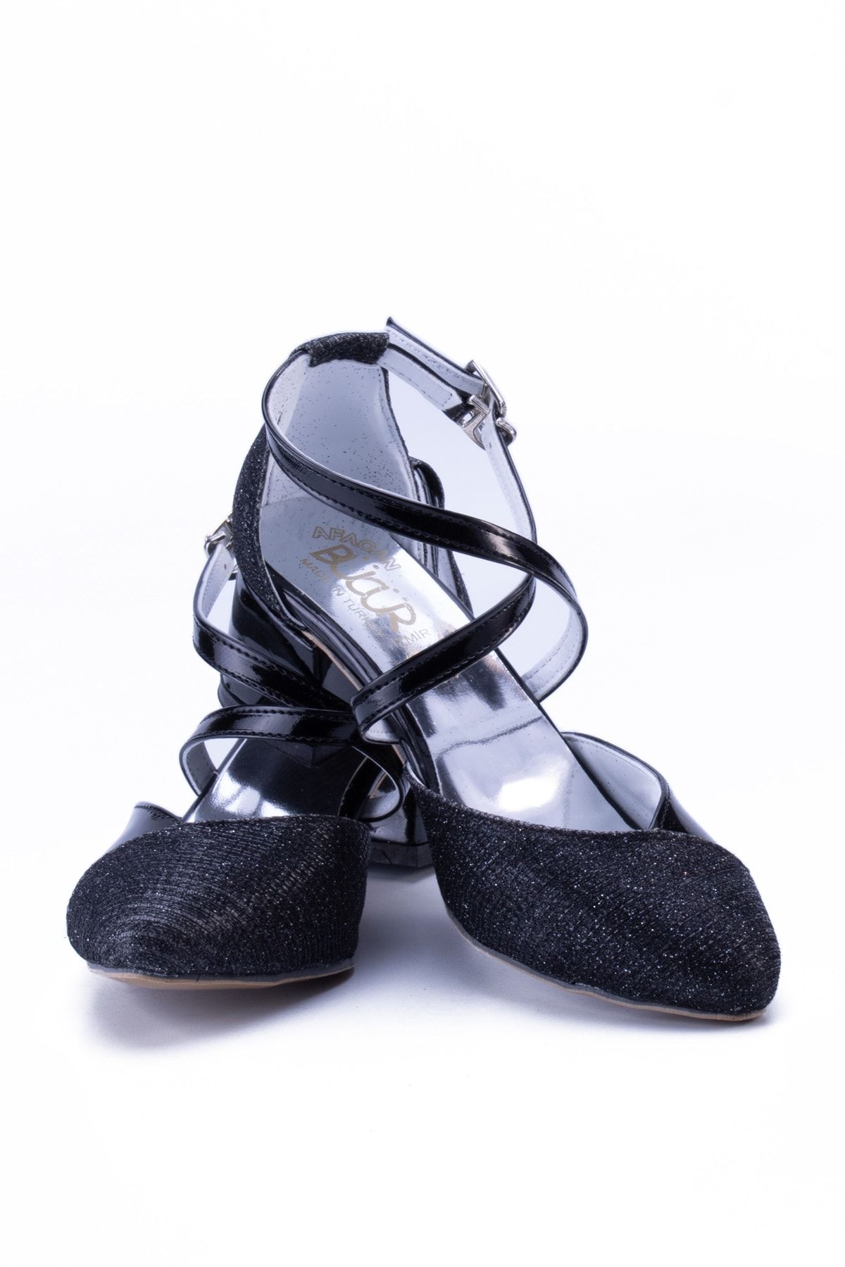 Black Children's Heeled Shoes 8088