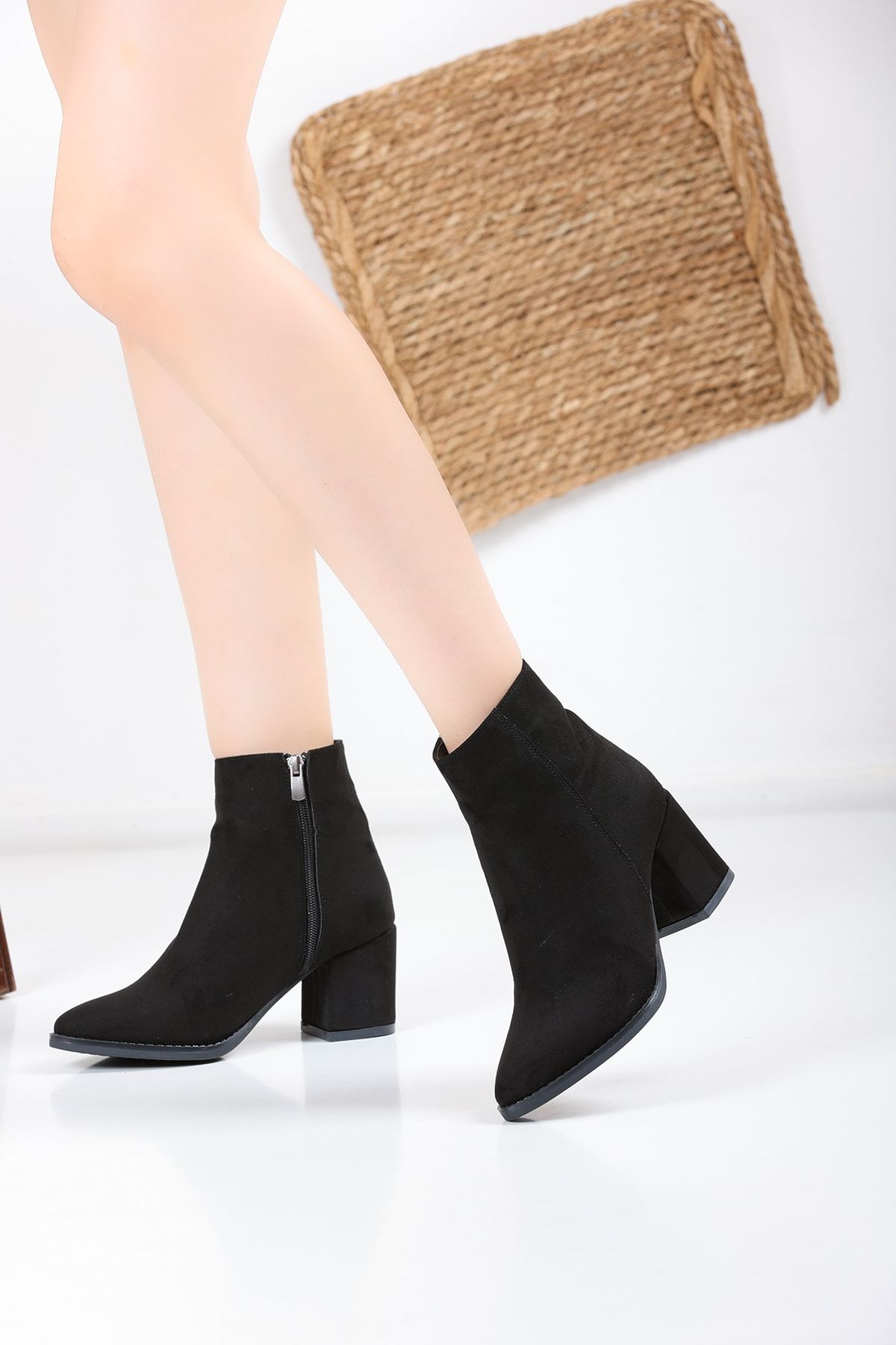 Black Suede Women's Boots Cmy303