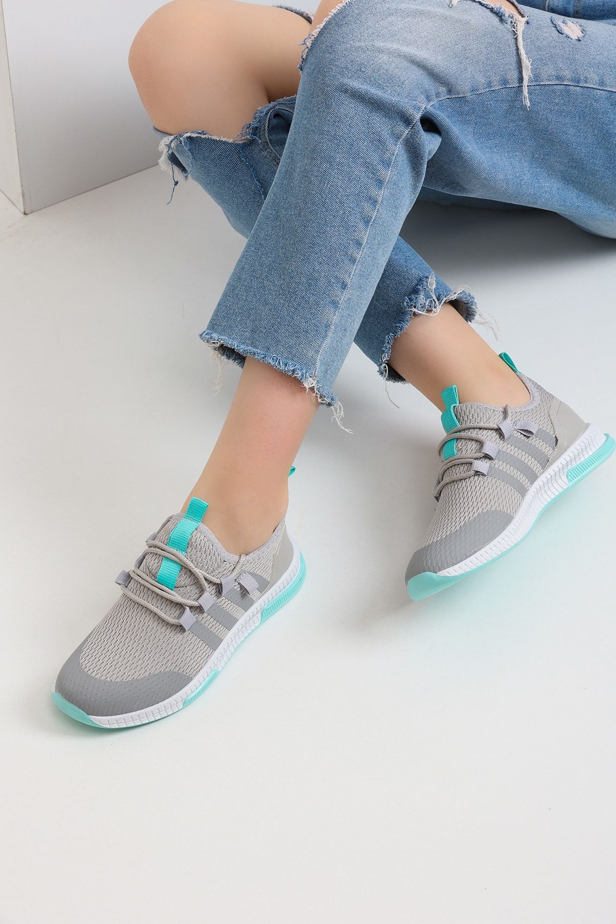 Gray Green Unisex Knitwear Sneaker Tnt2