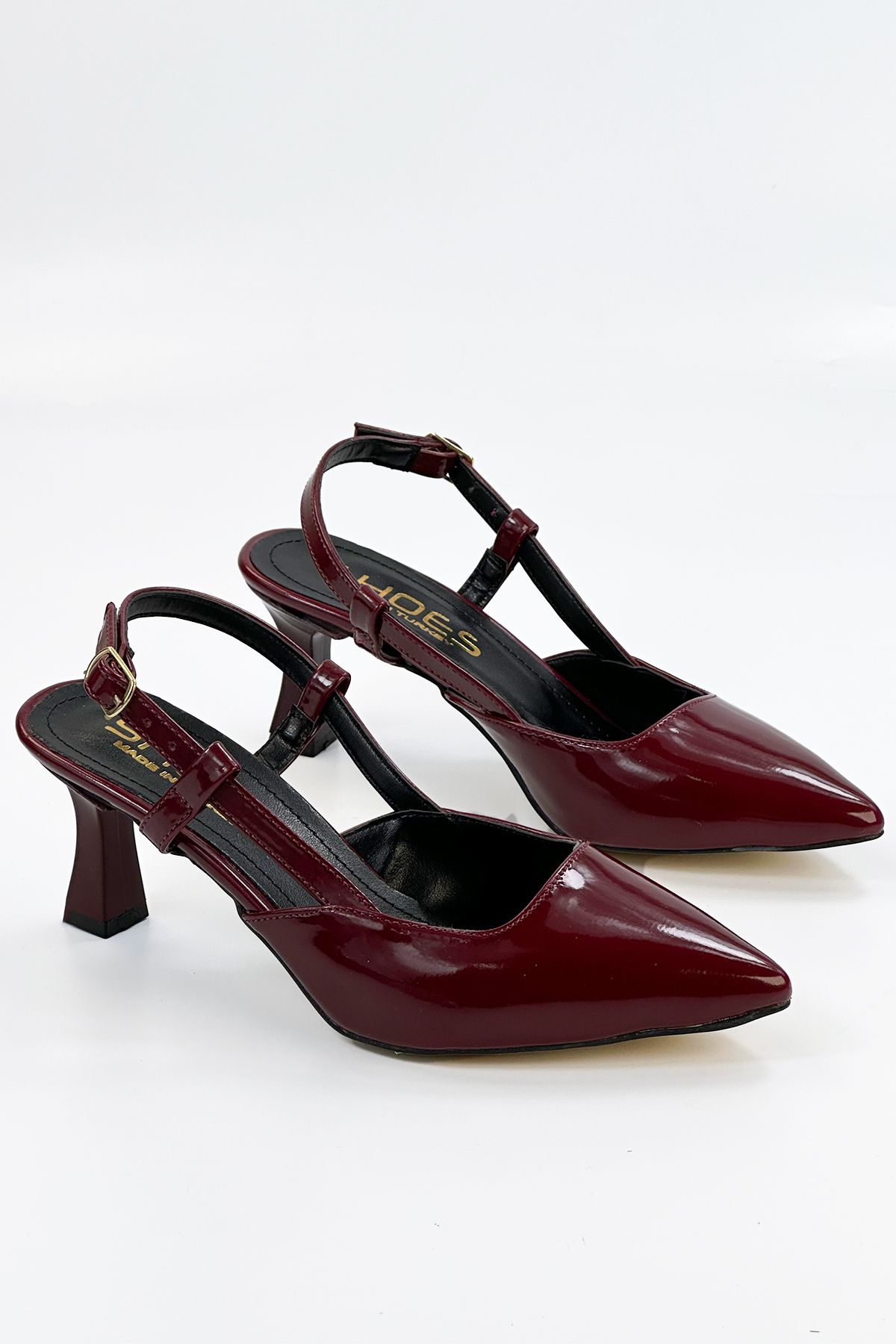 Burgundy Women's 7cm Classic Heeled Shoes 2098