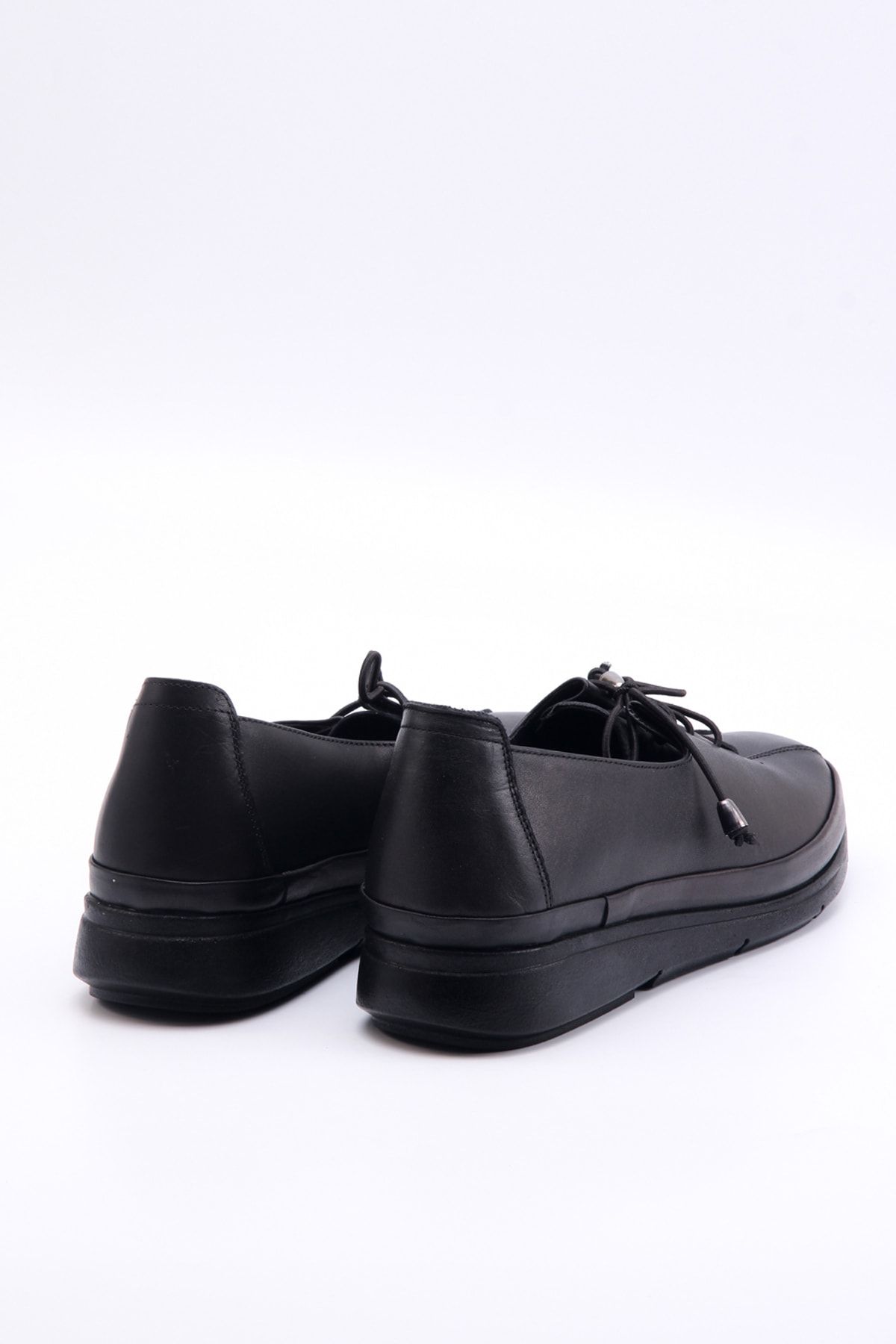 Black Women's Genuine Leather Shoes 45027