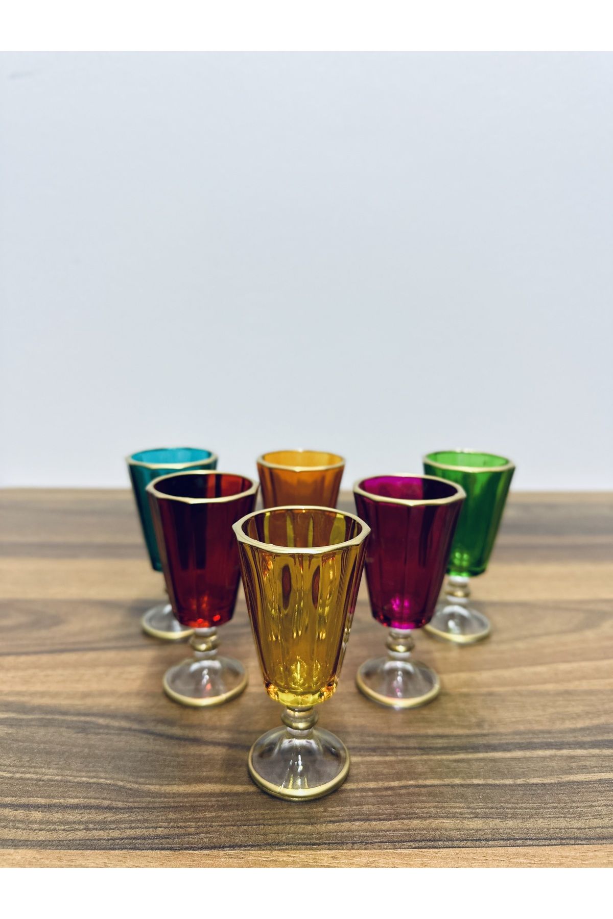 Colored Glass 6-Piece Coffee Side Water Glass