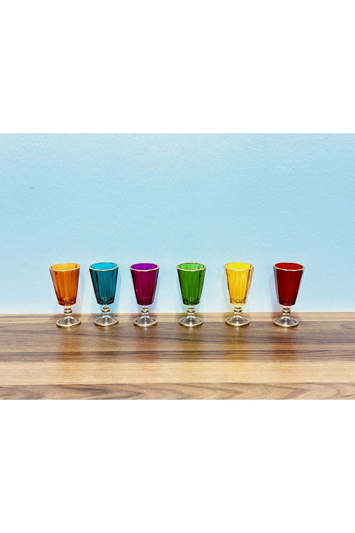 Colored Glass 6-Piece Coffee Side Water Glass