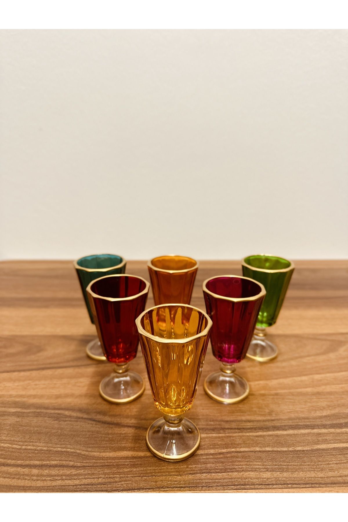 Colored Glass 6-Piece Coffee Side Water Glass