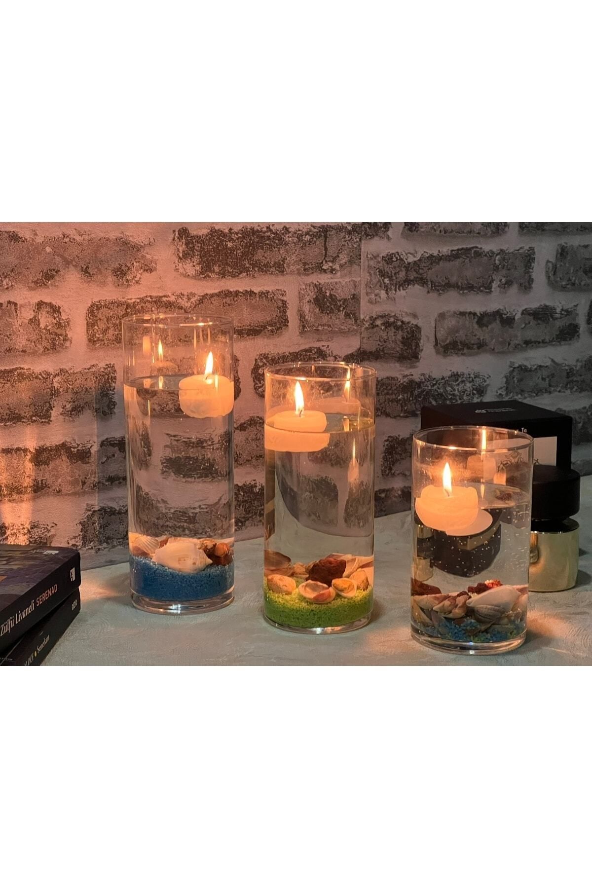 3-Piece Cylinder Candle Holder -rsglassware Diameter 9 Cm - Lengths 12 - 15 - 20 Cm