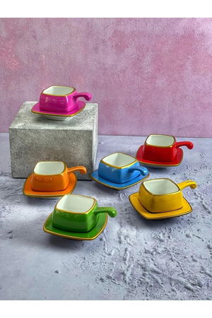 Bitter Colorful Turkish Coffee Cup Set