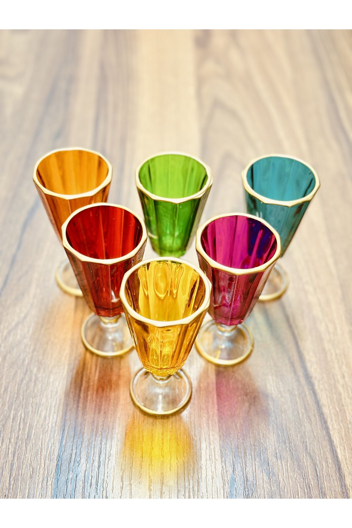 Colored Glass 6-Piece Coffee Side Water Glass