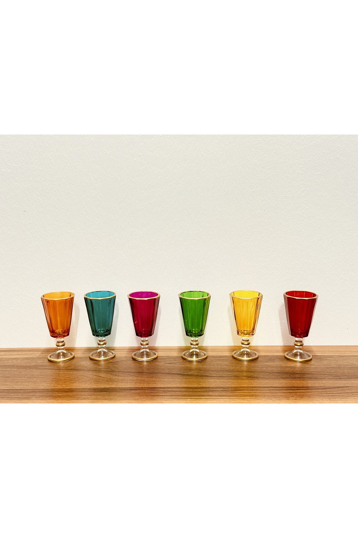 Colored Glass 6-Piece Coffee Side Water Glass