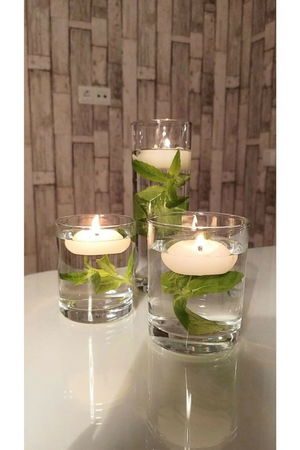 Cylinder Candle Holder 3 Pcs and 3 Floating Candles