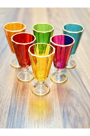 Colored Glass 6-Piece Coffee Side Water Glass